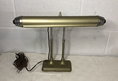 #ad VINTAGE BANKERS LAMP Mid Century Adjustable Desk Lamp Piano Lamp Art Deco Metal $44.95