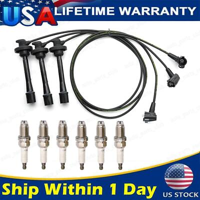 #ad OEM Ignition Wire TE66 amp; 6pc Spark Plug K16TR11 For Toyota 4Runner Tacoma Tundra $40.99