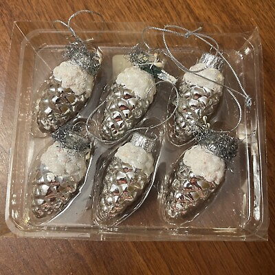 #ad Vintage Seasons of Cannon Falls 2” Pine Cone Ornaments Set of 6 in Package $20.00