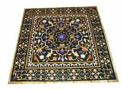 #ad 30quot; black Marble Dining Coffee lapis Center inlay Table Top antique Mosaic o10 $1412.65