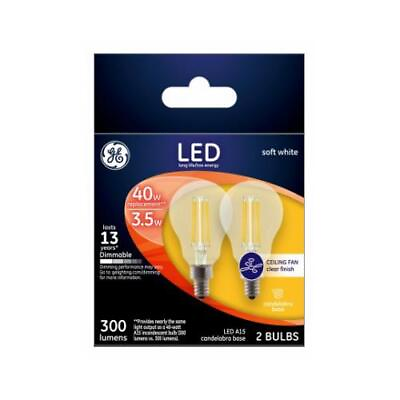 #ad Ge Lighting Ceiling Fan LED Light Bulbs Candelabra Base Soft White Clear Di $16.99