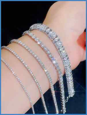 #ad Real Moissanite Tennis Bracelet for Women Moissanite Tennis Bracelet Silver Real $8.00