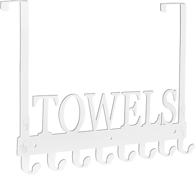 #ad Over The Door Hooks Towel Holder for Bathroom Mount 8 White $21.23