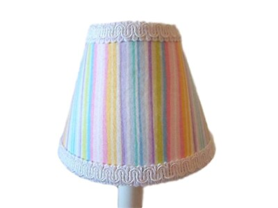 #ad Soft Pastel Stripe Chandelier Shades 5quot; Mini Lamp Sconce Shade Baby Nursery $5.00