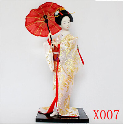 #ad 30cm 12quot; Japanese Brocade Kimono Kabuki Doll Geisha Figurine Statue Decor X007 $16.96