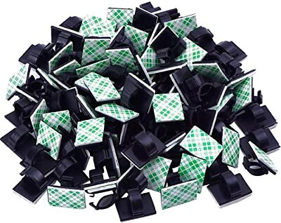 #ad 100 Pcs Self Adhesive Wire Clips Desk Cord Management for Home Office Car $9.61