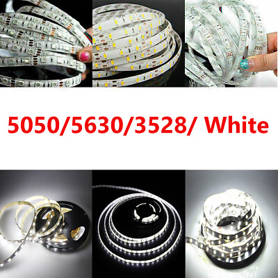 #ad 5M SMD Flexible 300 White LED Strip Light Lamp 3528 5050 5630 US Store DC 12V $8.44