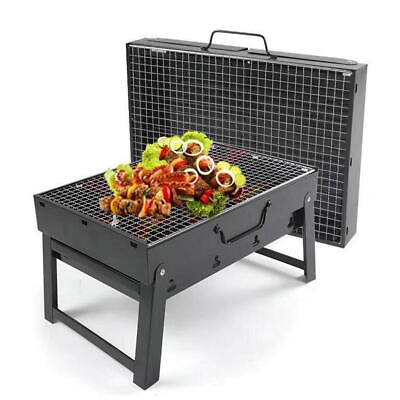 #ad Foldable Camping Grill Fire Pit Grate Campfire Cooking Portable Stand Equipment $37.98
