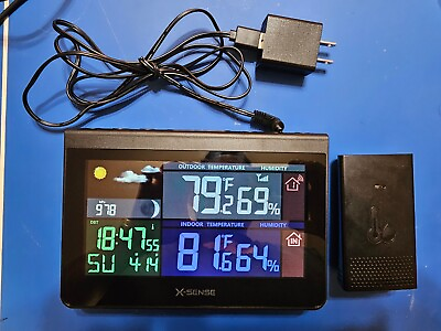 #ad Digital LCD Indoor amp; Outdoor Weather Station Clock Thermometer Wireless J8T2 $20.00