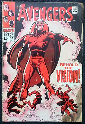 #ad Avengers #57 💛 COMPLETE amp; UNRESTORED 💛 1968 1st Vision Appr Black Panther $149.00