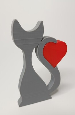 #ad 3D Printed Cat Loves You In Gray Color $23.99