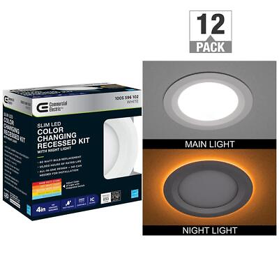 #ad Commercial Electric LED Light 4quot; Adjustable Dimmable Color Change White 12 Pack $238.08