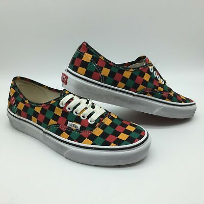 #ad Vans Authentic Mens Shoes NEW Washed CHECKERS Checkerboard 420 Rasta FREE SHIP $44.49