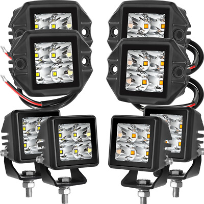 #ad 2Pcs 40W Cube Pods Flush Mount Lights Focusing Spotlights Auxiliary Ditch Lamps $38.99
