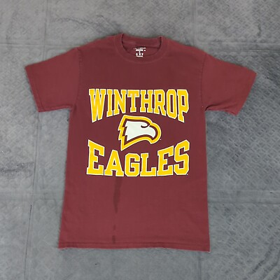 #ad Winthrop Eagles Shirt Champion Adult Small Maroon Short Sleeve Basketball $9.48