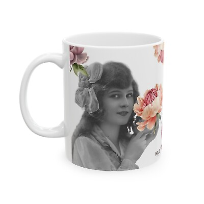 #ad Beautiful Woman 11oz Ceramic Mug Glamour Love Collection Blossoming with Charm $14.99