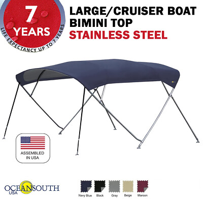 #ad Oceansouth Large Cruiser Boat Bimini Top Stainless Steel $828.76