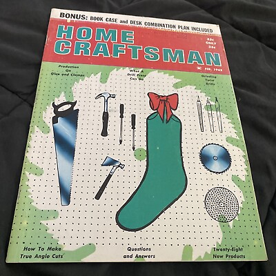 #ad Vtg The Home Craftsman 1962 February DIY Items: Book Case amp; Desk Combo Qamp;A $6.75