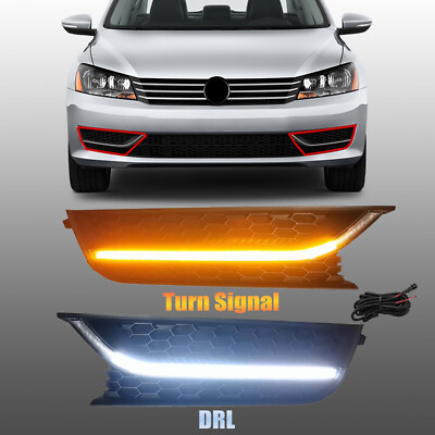 #ad For 2012 2015 13 Volkswagen Passat Updated LED Fog Lights DRL Turn Signal Lamps $86.99