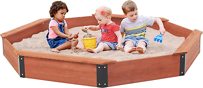 #ad 85#x27;#x27;X78#x27;#x27;X9#x27;#x27; Wooden Octagon Sandbox with Cover Large Sandpit for Kids Outdoor $179.99