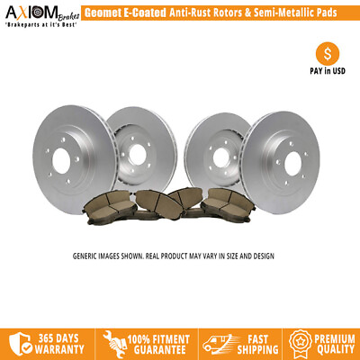 #ad 4 Brake Rotors E Geomet Anti Rust 8 Semi Metallic Pads Front Rear 55060D SMD556 $191.29
