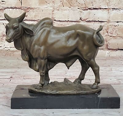 #ad Collectible Handmade Carving Statue Copper Bronze Cow OX Bull Deco Art Decor $154.50