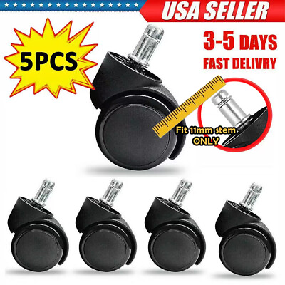 #ad 5PCS Office Desk Chair Caster Wheel Swivel Protect Floor Furniture Replacement $13.94