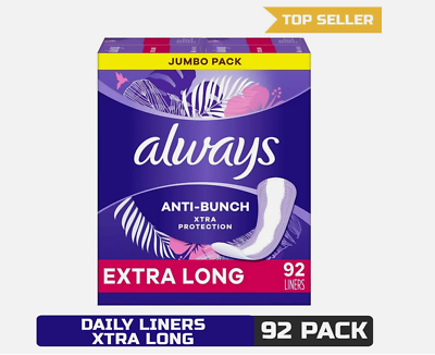 #ad Always Anti Bunch Xtra Protection Daily Liners Xtra Long Length 92 Ct $11.48