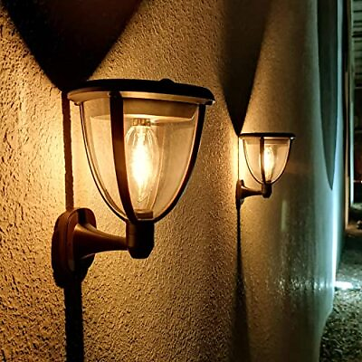 #ad #ad 2 Pack Solar Wall Lights Outdoor IP65 Waterproof 2 Pack Warm White 2700K $45.30