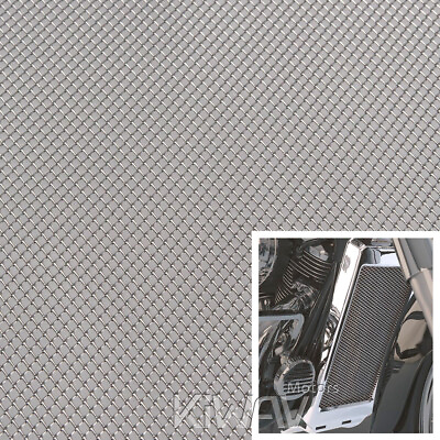 #ad Motorcycle iron gray Universal 20x33cm Aluminum Diamond Mesh Grill Fairing ε $32.62