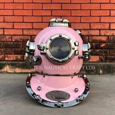 #ad New Diving Helmet US navy mark V divers helmet Baby pink color nautical Replica $191.20