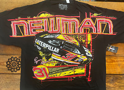 #ad VTG NASCAR Ryan Newman Caterpillar AOP All over Print Shirt Chase Authentics 2XL $39.99