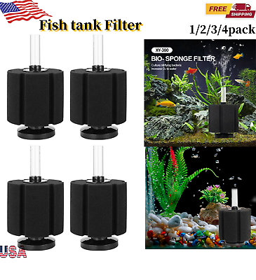 #ad Fish Tank Bio Sponge Filter Breeding Aquarium Air Pump Fish Filter Up To 60 Gal $33.59