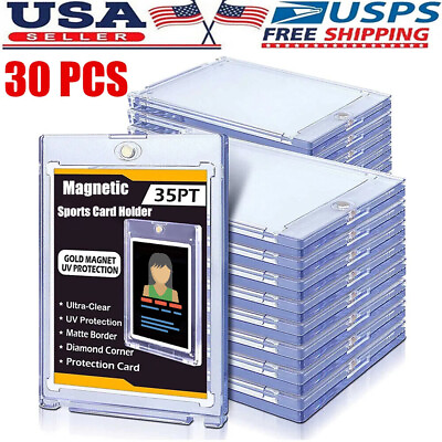 #ad 35pt UV Protection Magnetic Card Holder Sleeve for Trading Pack of 5 15 or 25 $30.95
