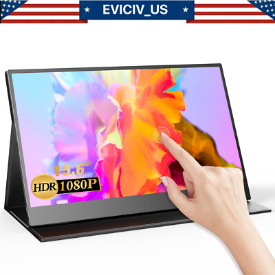 #ad EVICIV 15.6quot; Touch Portable Lapdock Monitor 60hz 1080P HDMI USB C Screen Used US $96.99