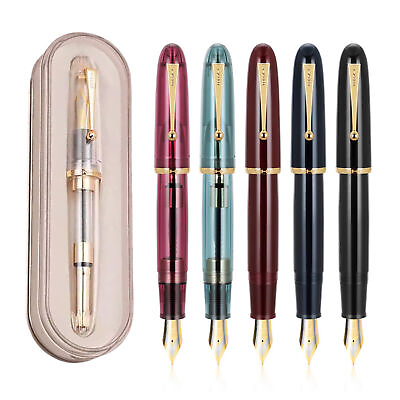 #ad 2023 Jinhao 9019 Resin Fountain Pen #8 F M Nib Big Sizeamp;High Capacity Converte41 $12.20