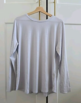 #ad Eileen Fisher Organic CottonCrew Neck Long Sleeve Shirt Baby blue or Olive Green $33.99
