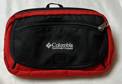#ad Columbia Sportswear Fanny Pack Cross Body Bag Red Black 10quot; Width NEW NWOT $21.49