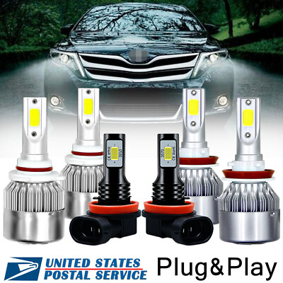 #ad 6x Plugamp;play Hiamp;Low Beam LED Headlight Fog Light Kits For Toyota Venza 2009 2016 $31.99