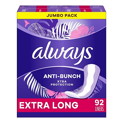 #ad Always Anti Bunch Xtra Protection Daily Liners Xtra Long Length 92 Ct $13.00