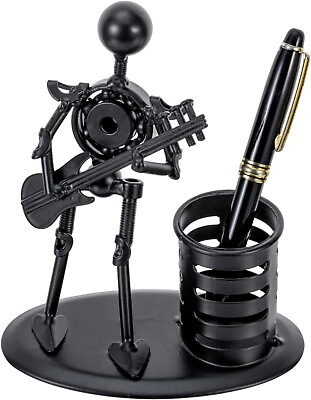 #ad Black Metal Pen Pencil Cup Decorate Office Supply Organizer Desk Pencil Holder $22.99