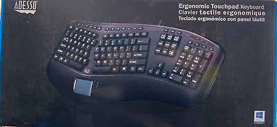 #ad Adesso AKB 450UB Tru Form Ergonomic Touchpad Keyboard Black $109.95
