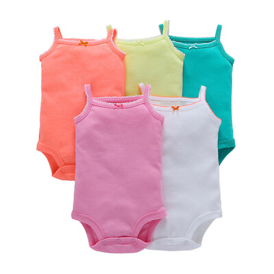 #ad Baby Girls Casual Bodysuit Sleeveless Toddler Romper Infant Summer Jumpsuit Tops $19.98