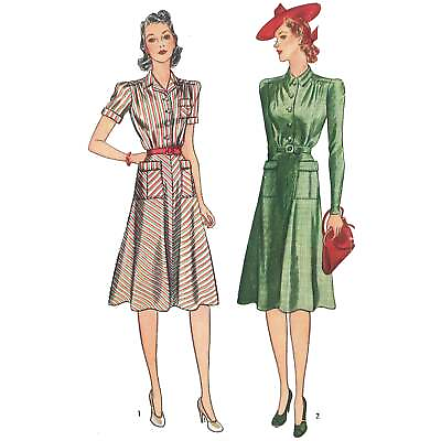 #ad 1940#x27;s Sewing Pattern: Tailored Dress Bust=34” 86.4cm $36.64