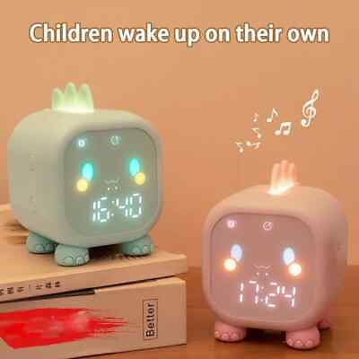 #ad Alarm Clock For Children Led Lamp Bedside Desktop Kids Sleep Wake Up Clock $38.63