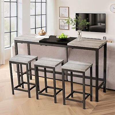 #ad Modern Design Kitchen Dining Table Set1 Table with 3 Stools $230.45