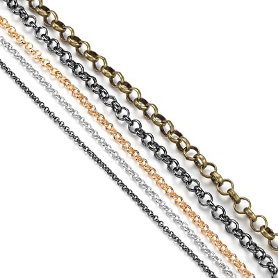 #ad 5m lot 2 5.8mm Bulk Rolo Chain Long Jewelry Chain Extension Necklace Chains C $4.86