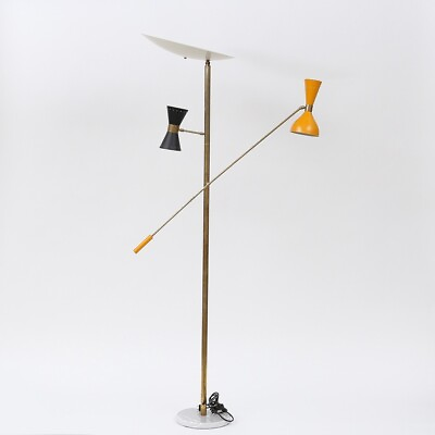 #ad STILNOVO FLOOR LAMP ANTIQUE MID CENTURY MODERN BRASS LIGHT VINTAGE STYLE LAMP $780.00