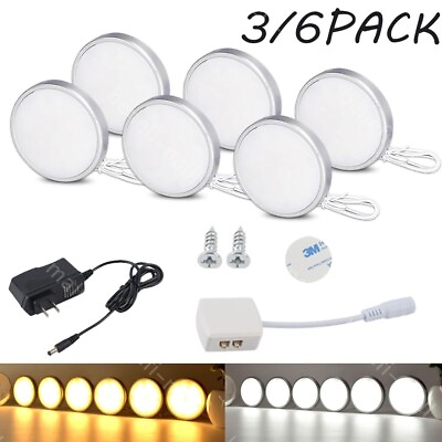 #ad Under Cabinet Lighting Kit LED Kitchen Counter Closet Shelf Puck Light Plug in $14.59