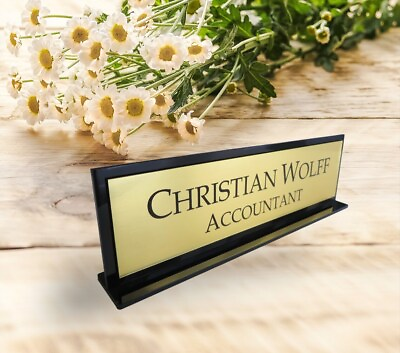 #ad Desk Name Plate Executive Personalized Custom Engraved Desk Sign Plaque Office $26.25